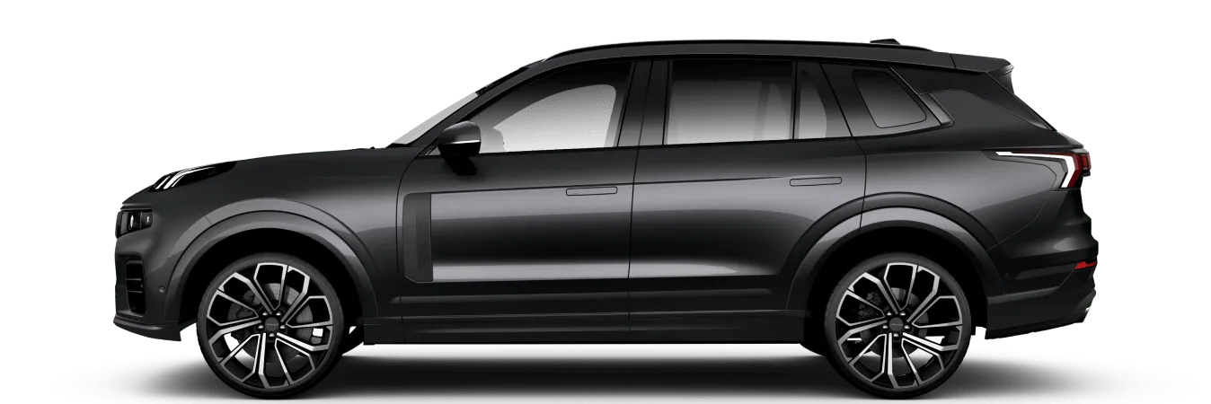 Lynk & Co 09 color negro de perfil