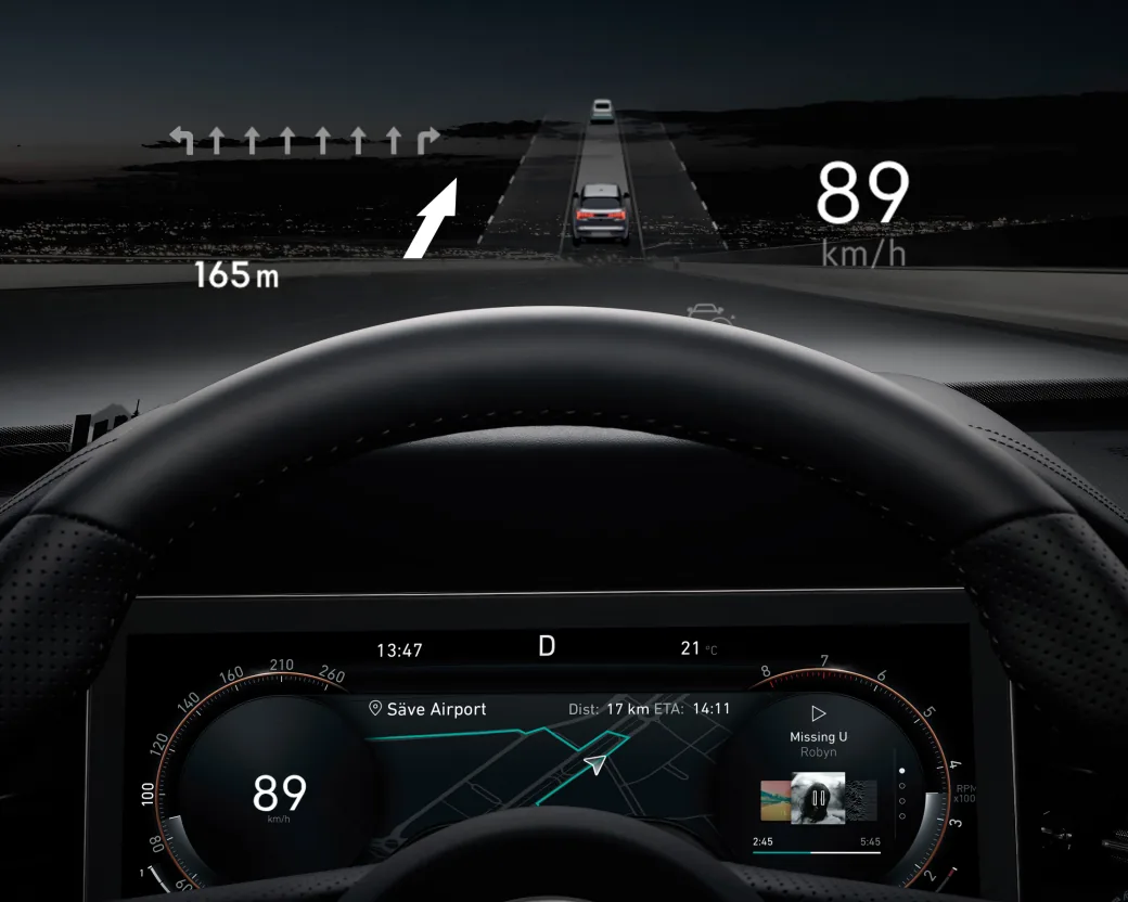 Head-up display a color del Lynk & Co 09